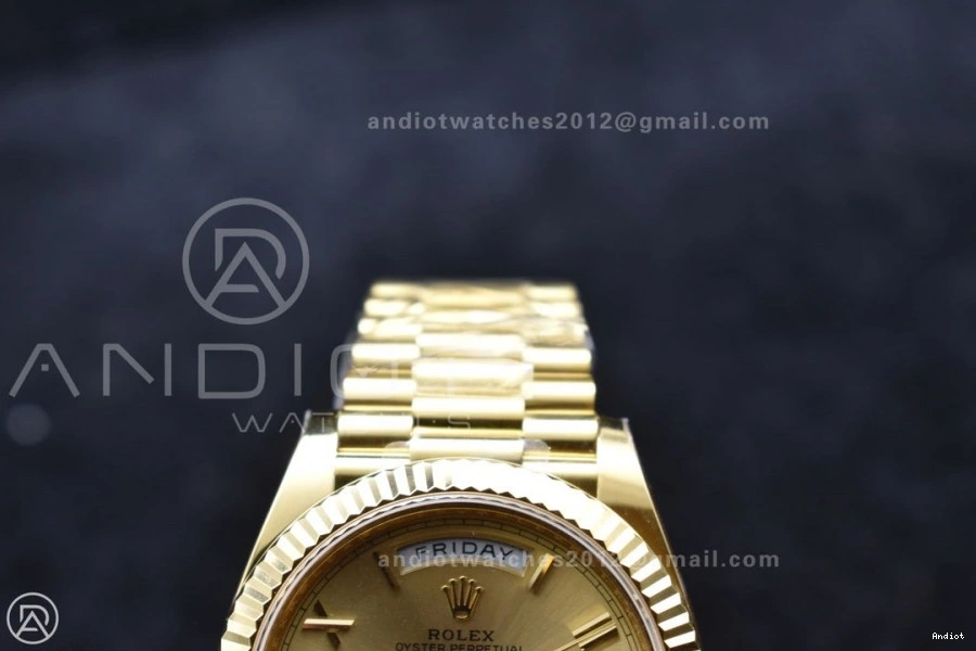 VR3255 Roman Bracelet Day On 1:1 President YG 228238 Gold Best Date 40 (Gain ARF Edition Weight) Dial 0121
